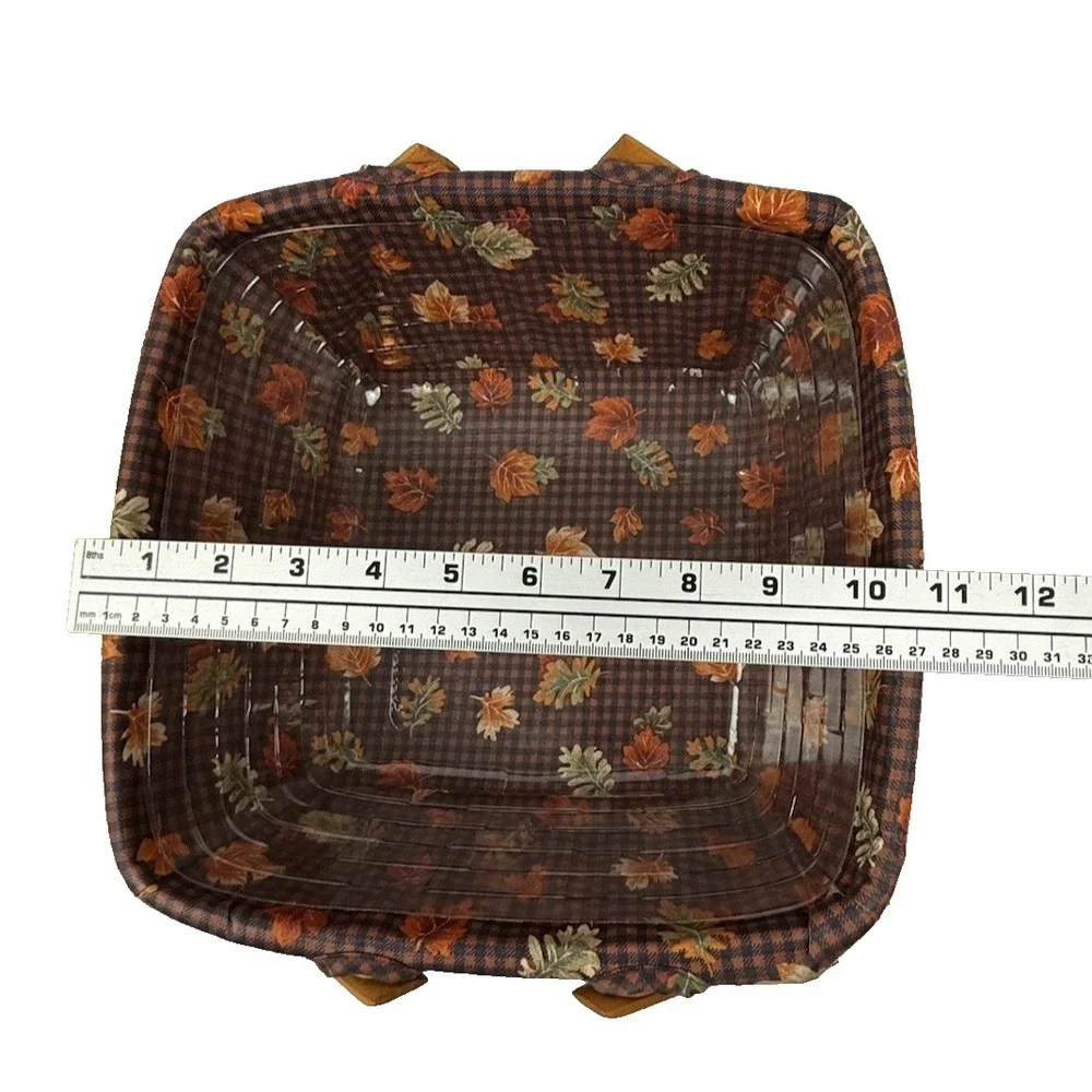 Longaberger Bountiful Harvest Handle Basket 1997 Lid, Protector, Liner  10.5